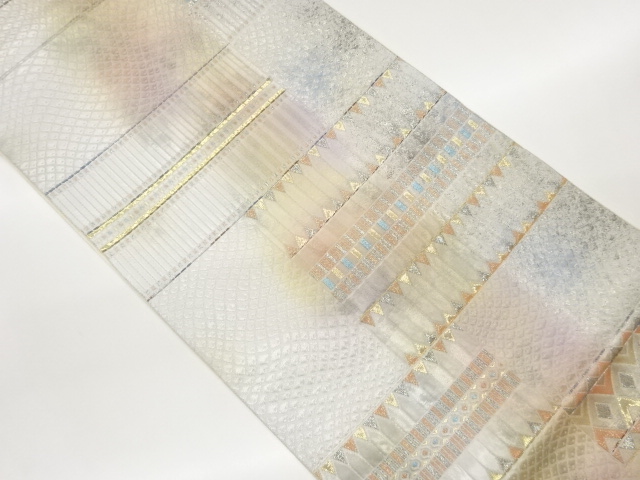 JAPANESE FUKURO OBI / WOVEN ABSTRACT GEOMETRIC